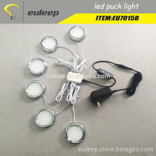 Euleep led puck light 2w 3w ,led cabinet light, under cabinet light,install by magnetic